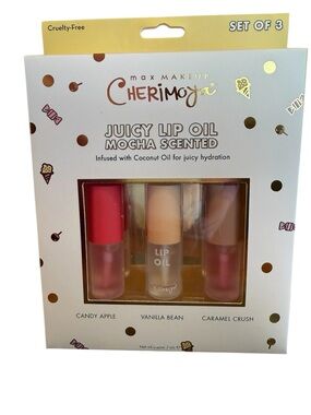Juicy Lip Oil Trio - Candy Apple, Vanilla Bean & Caramel Crush (Mocha Scented)